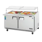 Everest Refrigeration EOTPW2 59.13'' 2 Door Counter Height Mega Top Refrigerated Sandwich / Salad Prep Table