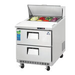 Everest Refrigeration EPBNR1-D2 27.75'' 2 Drawer Counter Height Refrigerated Sandwich / Salad Prep Table with Standard Top