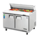 Everest Refrigeration EPBNR2 47.5'' 2 Door Counter Height Refrigerated Sandwich / Salad Prep Table with Standard Top