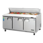Everest Refrigeration EPBNR3 71.13'' 3 Door Counter Height Refrigerated Sandwich / Salad Prep Table with Standard Top