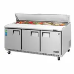 Everest Refrigeration EPBNR3 71.13'' 3 Door Counter Height Refrigerated Sandwich / Salad Prep Table with Standard Top