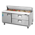 Everest Refrigeration EPBNR3-D2 71.13'' 1 Door 2 Drawer Counter Height Refrigerated Sandwich / Salad Prep Table with Standard Top