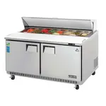 Everest Refrigeration EPBNWR2 59.13'' 2 Door Counter Height Refrigerated Sandwich / Salad Prep Table with Standard Top
