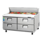 Everest Refrigeration EPBNWR2-D4 59.13'' 4 Drawer Counter Height Refrigerated Sandwich / Salad Prep Table with Standard Top