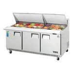 Everest Refrigeration EPBR3 71.13'' 3 Door Counter Height Mega Top Refrigerated Sandwich / Salad Prep Table