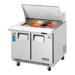 Everest Refrigeration EPBSR2 35.63'' 2 Door Counter Height Mega Top Refrigerated Sandwich / Salad Prep Table