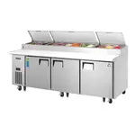 Everest Refrigeration EPPR3 93.13'' 3 Door Counter Height Refrigerated Pizza Prep Table