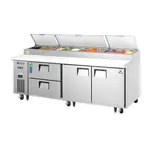 Everest Refrigeration EPPR3-D2 93.13'' 2 Door 2 Drawer Counter Height Refrigerated Pizza Prep Table