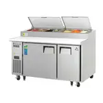 Everest Refrigeration EPPSR2 59.13'' 2 Door Counter Height Refrigerated Pizza Prep Table