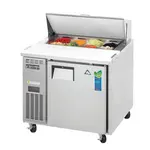 Everest Refrigeration EPR1-24 35.63'' 1 Door Counter Height Refrigerated Sandwich / Salad Prep Table with Standard Top