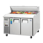 Everest Refrigeration EPR2-24 47.5'' 2 Door Counter Height Refrigerated Sandwich / Salad Prep Table with Standard Top