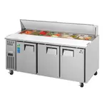 Everest Refrigeration EPR3 71.13'' 3 Door Counter Height Refrigerated Sandwich / Salad Prep Table with Standard Top