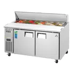 Everest Refrigeration EPWR2 59.13'' 2 Door Counter Height Refrigerated Sandwich / Salad Prep Table with Standard Top