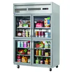 Everest Refrigeration ESGRH4 49.63'' 48 cu. ft. Top Mounted 2 Section Glass Half Door Reach-In Refrigerator