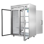 Everest Refrigeration ESPT-2G-2S 49.63'' 48.0 cu. ft. 2 Section Glass/Solid Door Pass-Thru Refrigerator