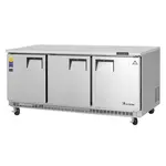 Everest Refrigeration ETBF3 71.13'' 3 Door Counter Height Worktop Freezer with Front Breathing Compressor - 24.33 cu. ft.