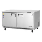 Everest Refrigeration ETBWF2 59.25'' 2 Section Undercounter Freezer with 2 Left/Right Hinged Solid Doors and Front Breathing Compressor