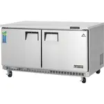 Everest Refrigeration ETBWF2 59.25'' 2 Section Undercounter Freezer with 2 Left/Right Hinged Solid Doors and Front Breathing Compressor