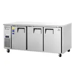 Everest Refrigeration ETF3 71.13'' 3 Door ADA Height Worktop Freezer with Front Breathing Compressor - 22.0 cu. ft.