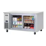 Everest Refrigeration ETGR2 59.25'' 2 Section Undercounter Refrigerator with 2 Left/Right Hinged Solid Doors and Side / Rear Breathing Compressor