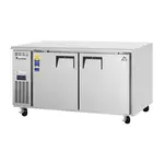 Everest Refrigeration ETWF2 59.25'' 2 Section Undercounter Freezer with 2 Left/Right Hinged Solid Doors and Front Breathing Compressor