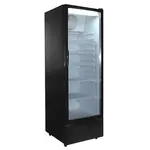 Excellence GDR-12HC 25'' Black 1 Section Swing Refrigerated Glass Door Merchandiser