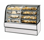 Federal Industries CGR5048DZ Curved Glass Vertical Dual Zone Bakery Case Refrigerated Left Non-Refrigerated Right