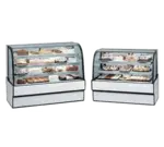 Federal Industries CGR5942 59'' Curved Glass Silver Refrigerated Bakery Display Case with 2 Shelves