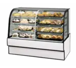 Federal Industries CGR5948DZ Curved Glass Vertical Dual Zone Bakery Case Refrigerated Left Non-Refrigerated Right