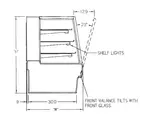 Federal Industries SGR3142 31'' Slanted Glass Silver Refrigerated Bakery Display Case with 2 Shelves