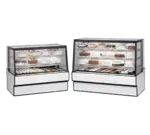 Federal Industries SGR3642 36'' Slanted Glass Silver Refrigerated Bakery Display Case with 2 Shelves