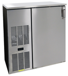 Glastender C1FB32 Black 1 Solid Door Refrigerated Back Bar Storage Cabinet, 120 Volts