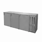 Glastender C1FB84 Silver 1 Solid Door Refrigerated Back Bar Storage Cabinet, 120 Volts