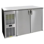 Glastender C1FL52 Silver 2 Solid Door Refrigerated Back Bar Storage Cabinet, 220 Volts