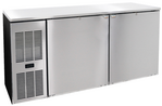Glastender C1FL60 Silver 2 Solid Door Refrigerated Back Bar Storage Cabinet, 120 Volts