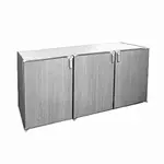 Glastender C1RB72 Silver 3 Solid Door Refrigerated Back Bar Storage Cabinet, 120 Volts