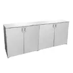 Glastender C1RB80 Silver 4 Solid Door Refrigerated Back Bar Storage Cabinet, 120 Volts