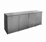 Glastender C1RB96 Silver 4 Solid Door Refrigerated Back Bar Storage Cabinet, 120 Volts