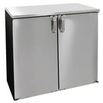 Glastender C1RL40 Black 2 Solid Door Refrigerated Back Bar Storage Cabinet, 120 Volts