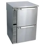 Glastender C1SB24 Silver 2 Solid Door Refrigerated Back Bar Storage Cabinet, 120 Volts
