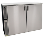 Glastender C1SB48 Silver 2 Solid Door Refrigerated Back Bar Storage Cabinet, 120 Volts