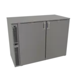 Glastender C1SB48 Silver 2 Solid Door Refrigerated Back Bar Storage Cabinet, 120 Volts
