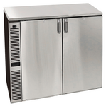 Glastender C1SL36 Black 2 Solid Door Refrigerated Back Bar Storage Cabinet, 120 Volts