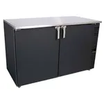 Glastender C1SL44 Black 2 Solid Door Refrigerated Back Bar Storage Cabinet, 120 Volts