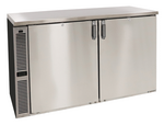 Glastender C1SL48 Black 2 Solid Door Refrigerated Back Bar Storage Cabinet, 120 Volts