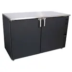 Glastender C1SL48 Black 2 Solid Door Refrigerated Back Bar Storage Cabinet, 120 Volts