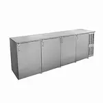 Glastender C2FB108 Silver 2 Glass Door Refrigerated Back Bar Storage Cabinet, 120 Volts