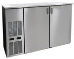 Glastender C2FB52 Silver 2 Solid Door Refrigerated Back Bar Storage Cabinet, 120 Volts