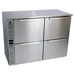 Glastender C2SB44 Silver 2 Glass Door Refrigerated Back Bar Storage Cabinet, 120 Volts