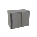 Glastender C2SB44 Silver 2 Glass Door Refrigerated Back Bar Storage Cabinet, 120 Volts